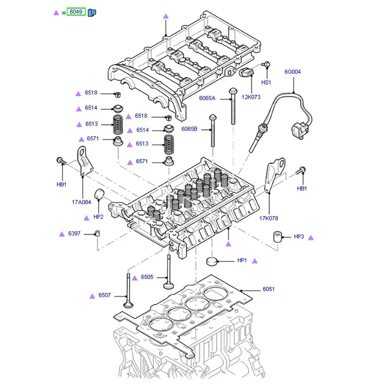 New Complete Cylinder Head Assembly For 2.4L VM Ford Transit 6C1Q6C032CA / 1433148
