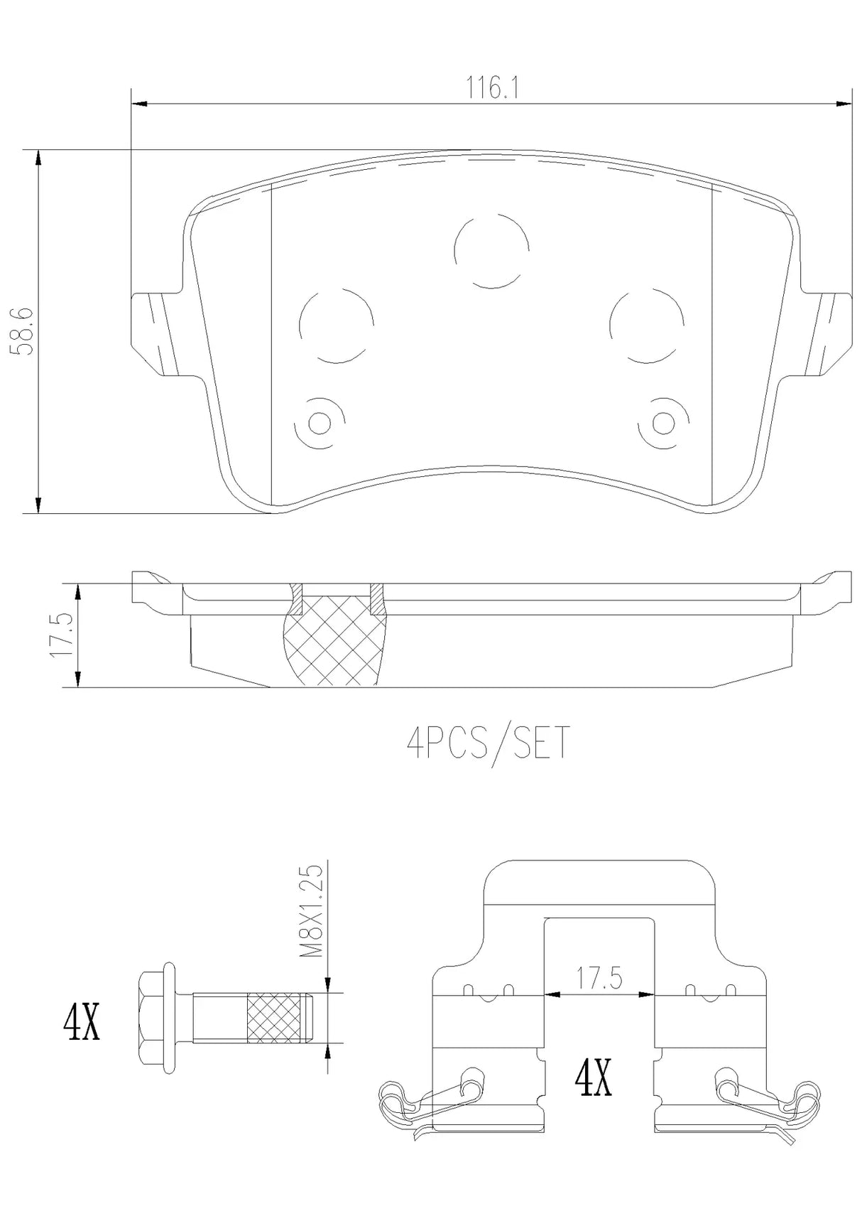 Brembo P85099N Prime Ceramic Brake Pad Set Rear For Audi A4 A5 B8 A6 C7 A7 Q3 Q5