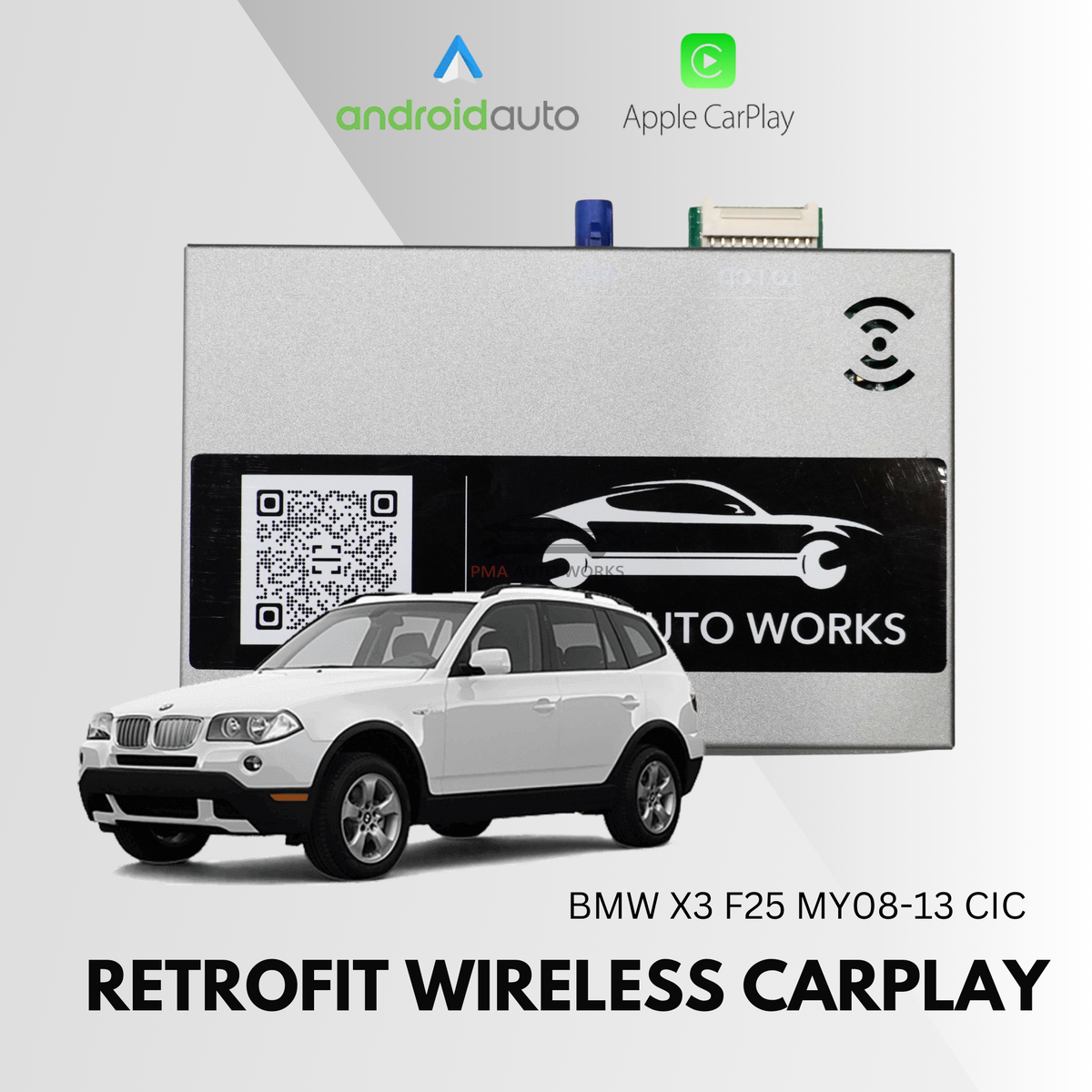 Retrofit Wireless Apple CarPlay Android Auto For BMW X3 F25 MY08-13 CI ...