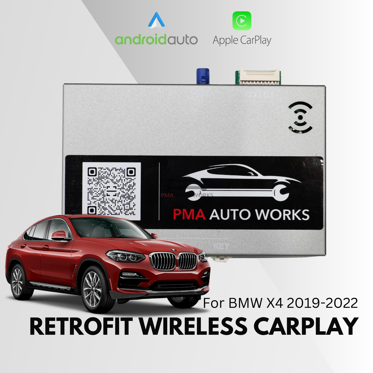 Retrofit Wireless Apple CarPlay Android Auto For BMW X4 20192022 PMA