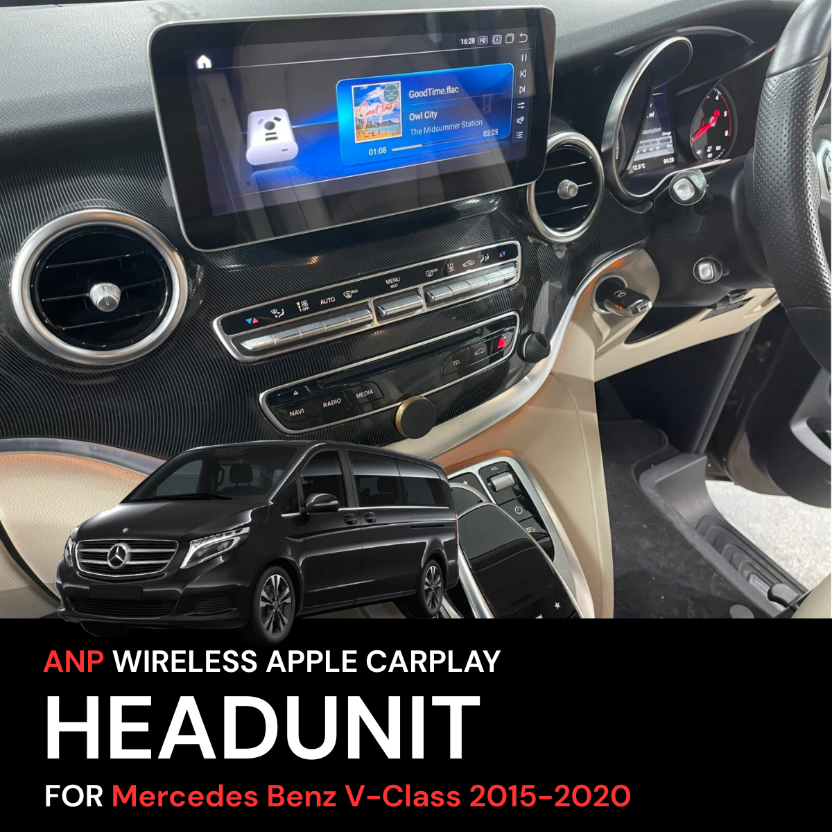 ANP Apple CarPlay Screen For Mercedes Benz V-Class 2015+