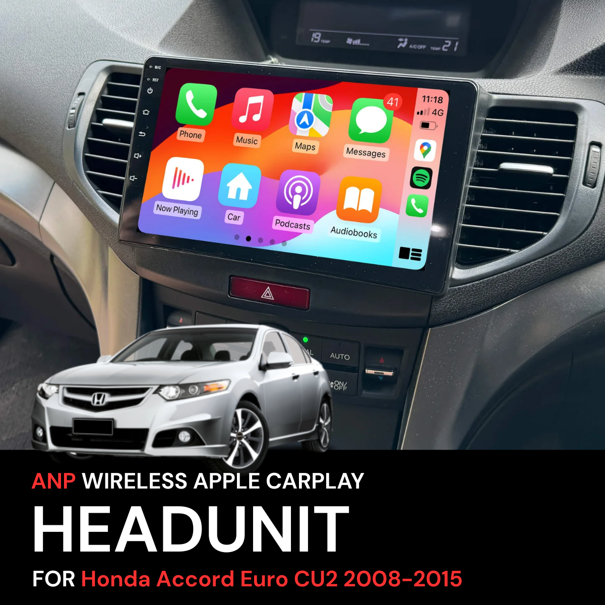ANP Apple CarPlay Android Auto Screen For Honda Accord Euro CU2 08-15