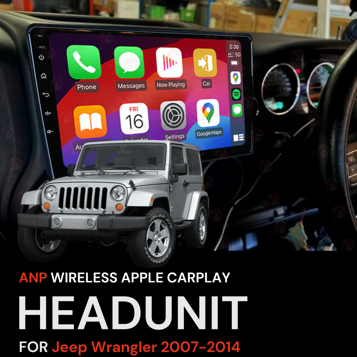 ANP Apple CarPlay Android Auto Screen For Jeep Wrangler 2007-2014