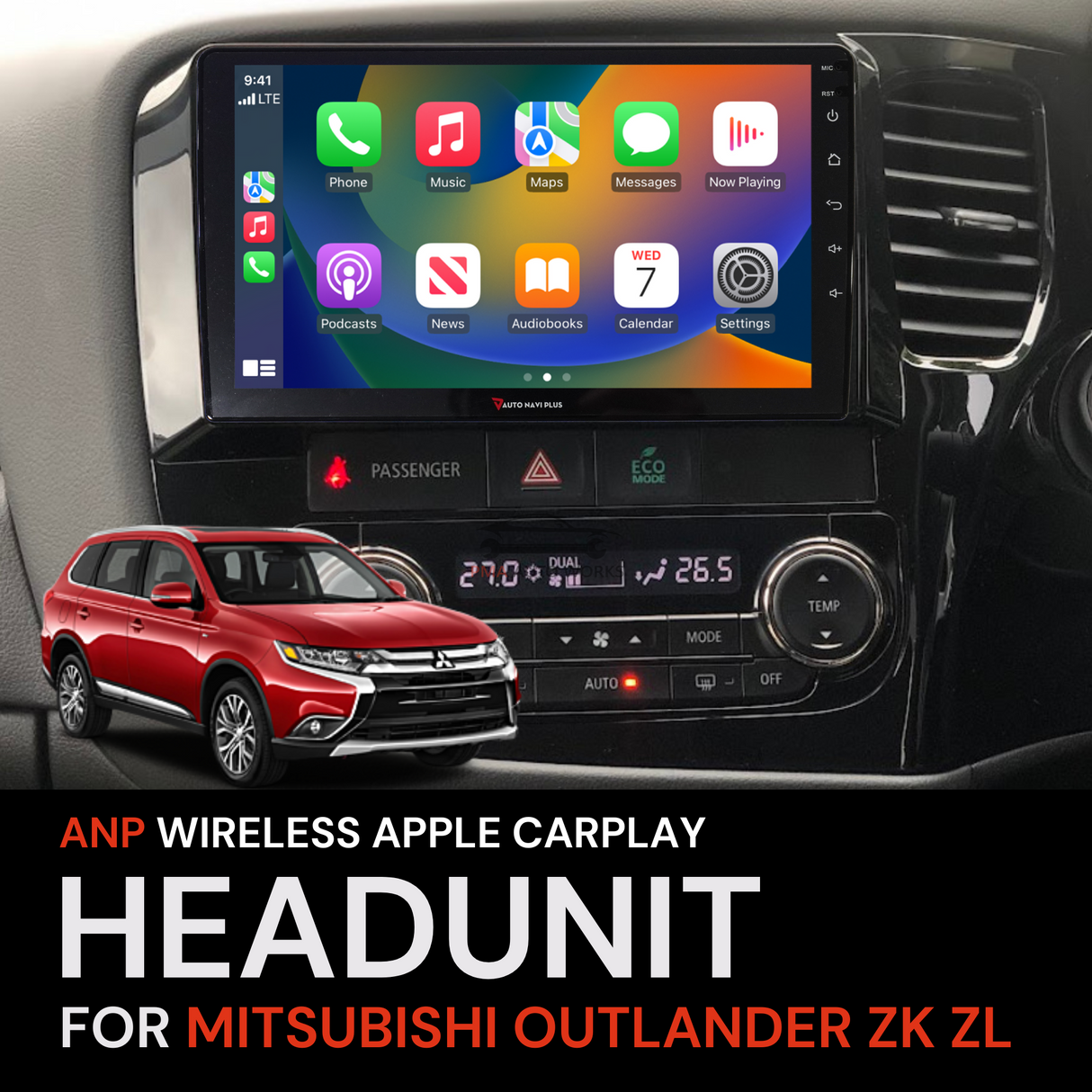 ANP Apple CarPlay Android Auto Screen For Mitsubishi Outlander ZK ZL 2018-2021