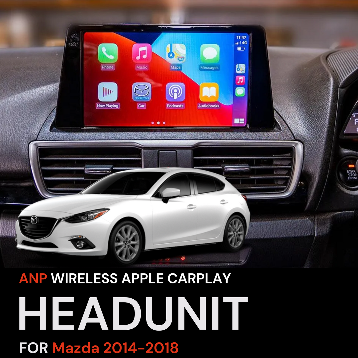 ANP Apple CarPlay Android Auto Screen For Mazda 3 2014-2018