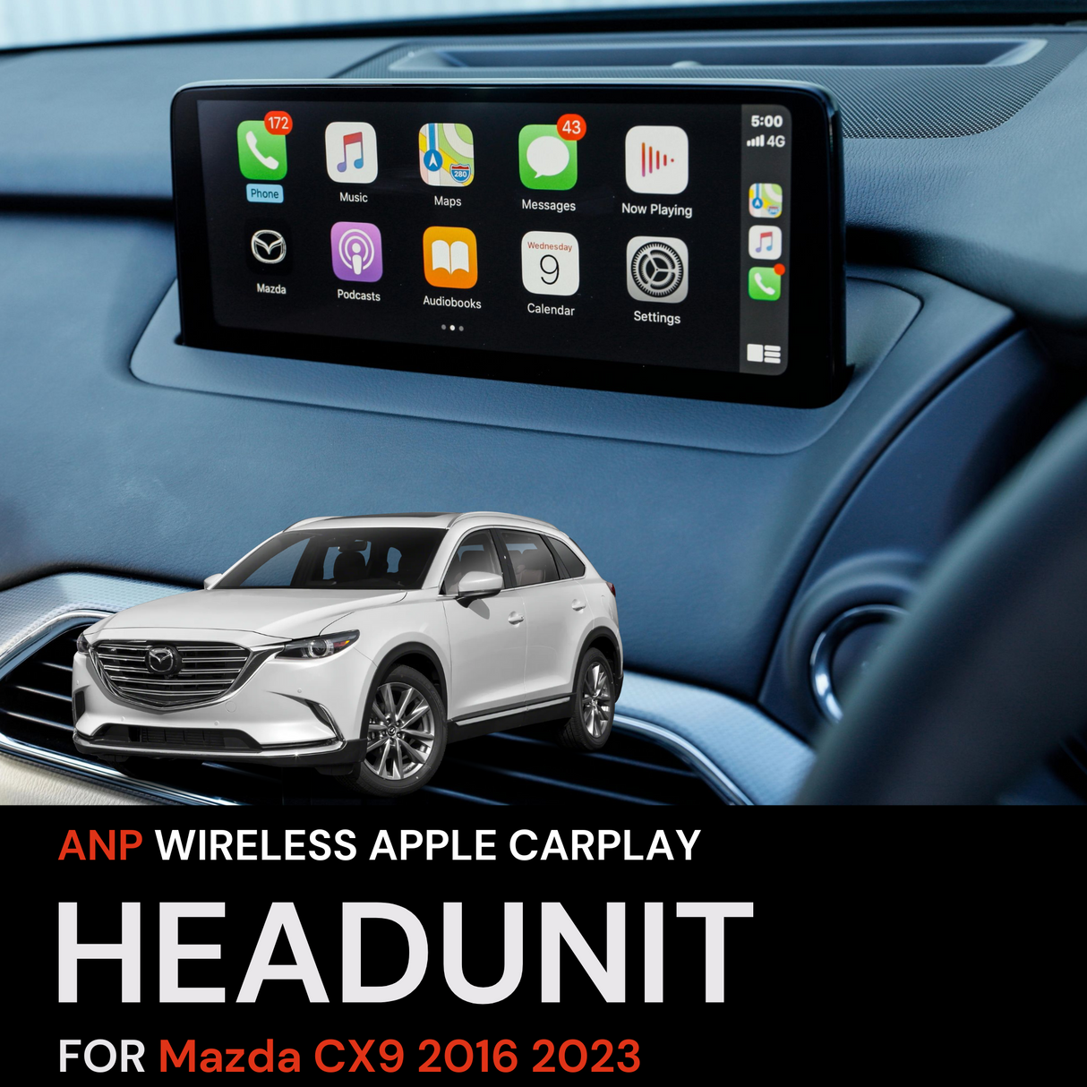 ANP Apple CarPlay Android Auto Screen For Mazda CX9 2016 -2020