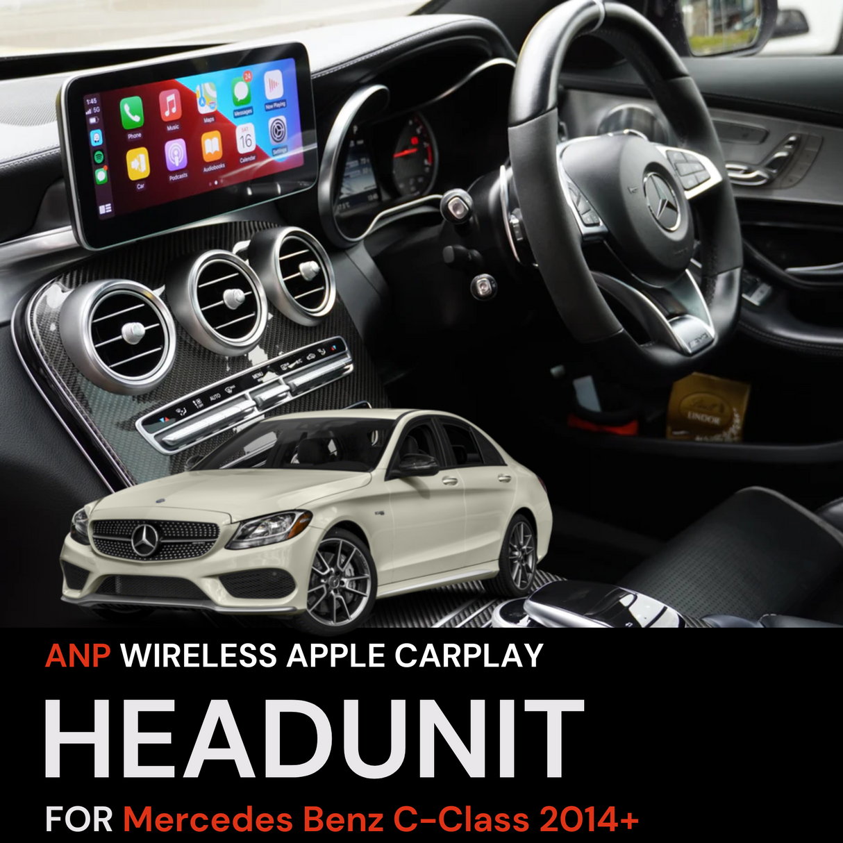 ANP Apple CarPlay Android Auto Screen For Mercedes Benz C-Class 2014+ W205