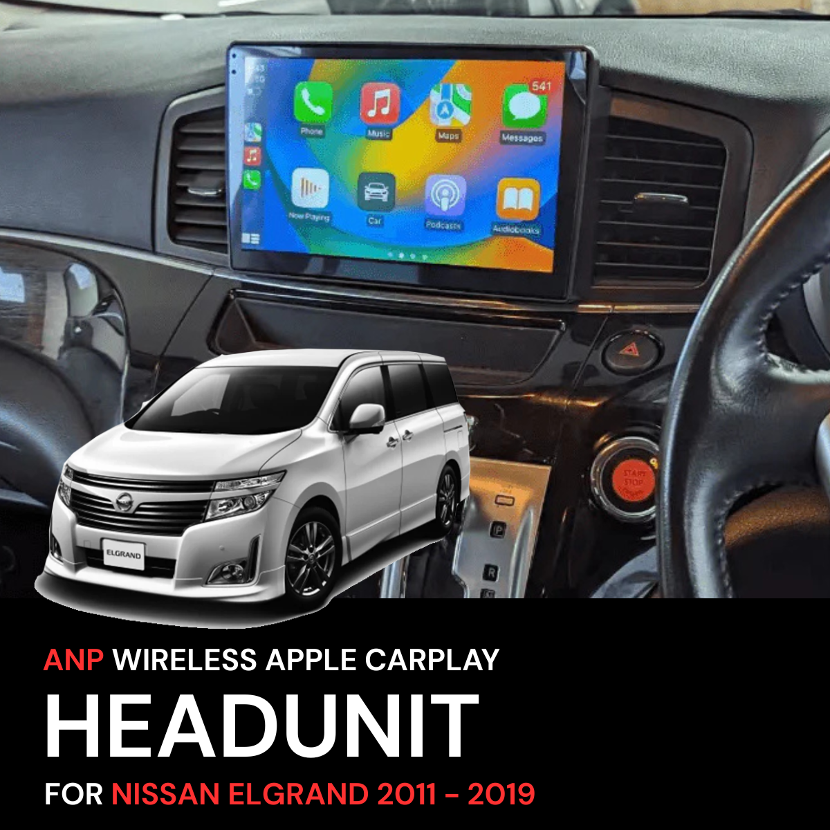 ANP Apple CarPlay Android Auto Screen For Nissan Elgrand E52 11-19