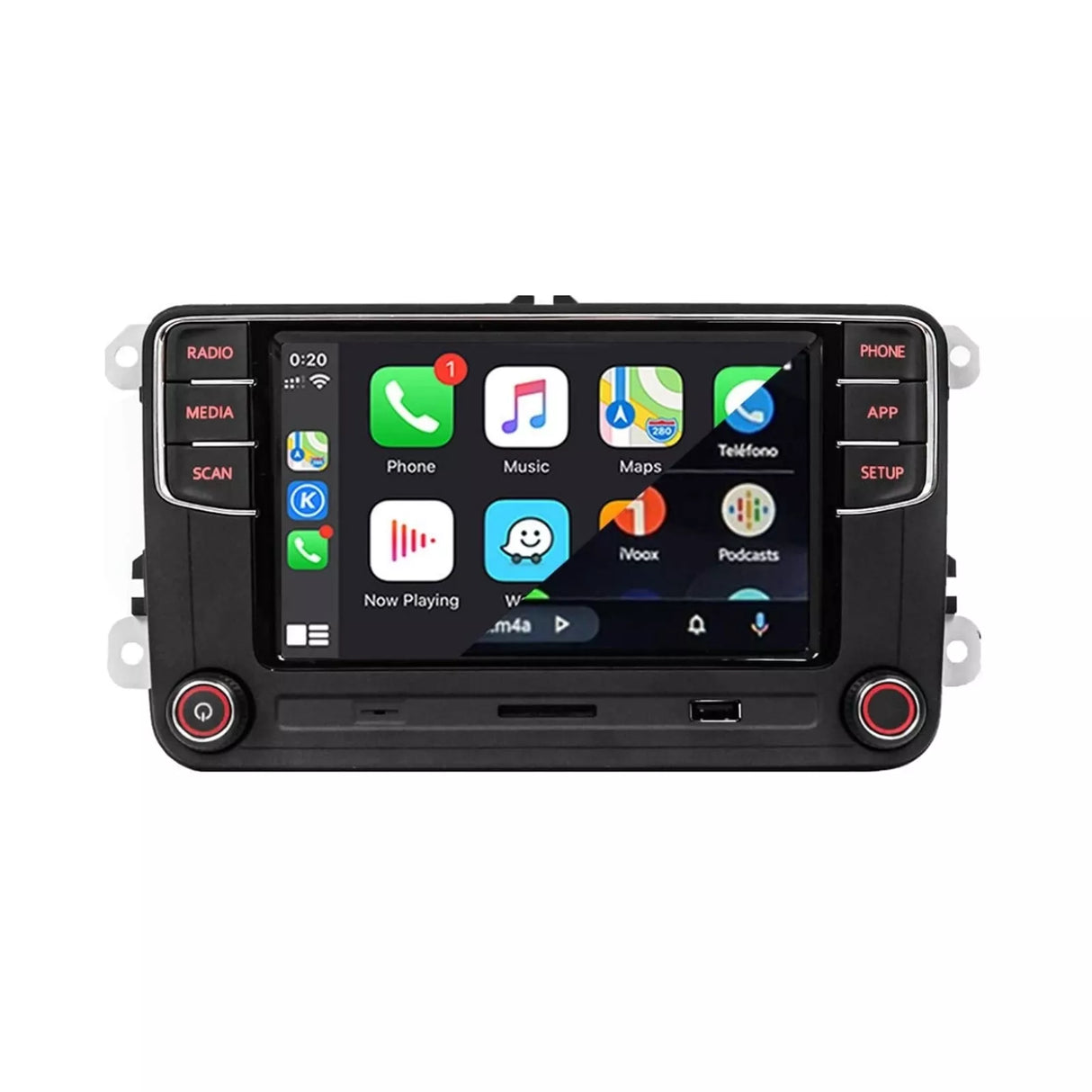 RCD 360 Pro II for Volkswagen VW Apple Car Play + Android Auto Fit Polo, Golf, Tiguan, Jetta, Caddy, Amarok, EOS, Transporter, Passat, CC