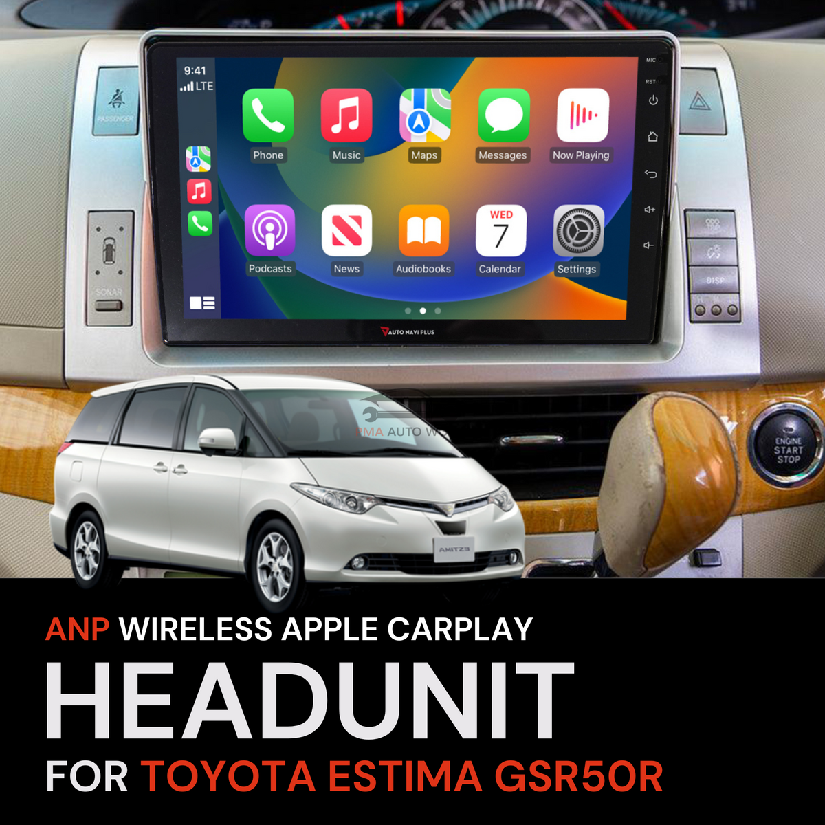 ANP Apple CarPlay Android Auto Screen For Toyota Estima GSR50R ??? PMA ...