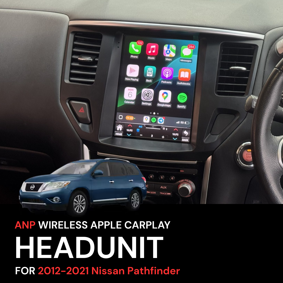 ANP Apple CarPlay Android Auto Screen For 2012-2021 Nissan Pathfinder