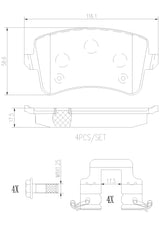 Brembo P85099N Prime Ceramic Brake Pad Set Rear For Audi A4 A5 B8 A6 C7 A7 Q3 Q5