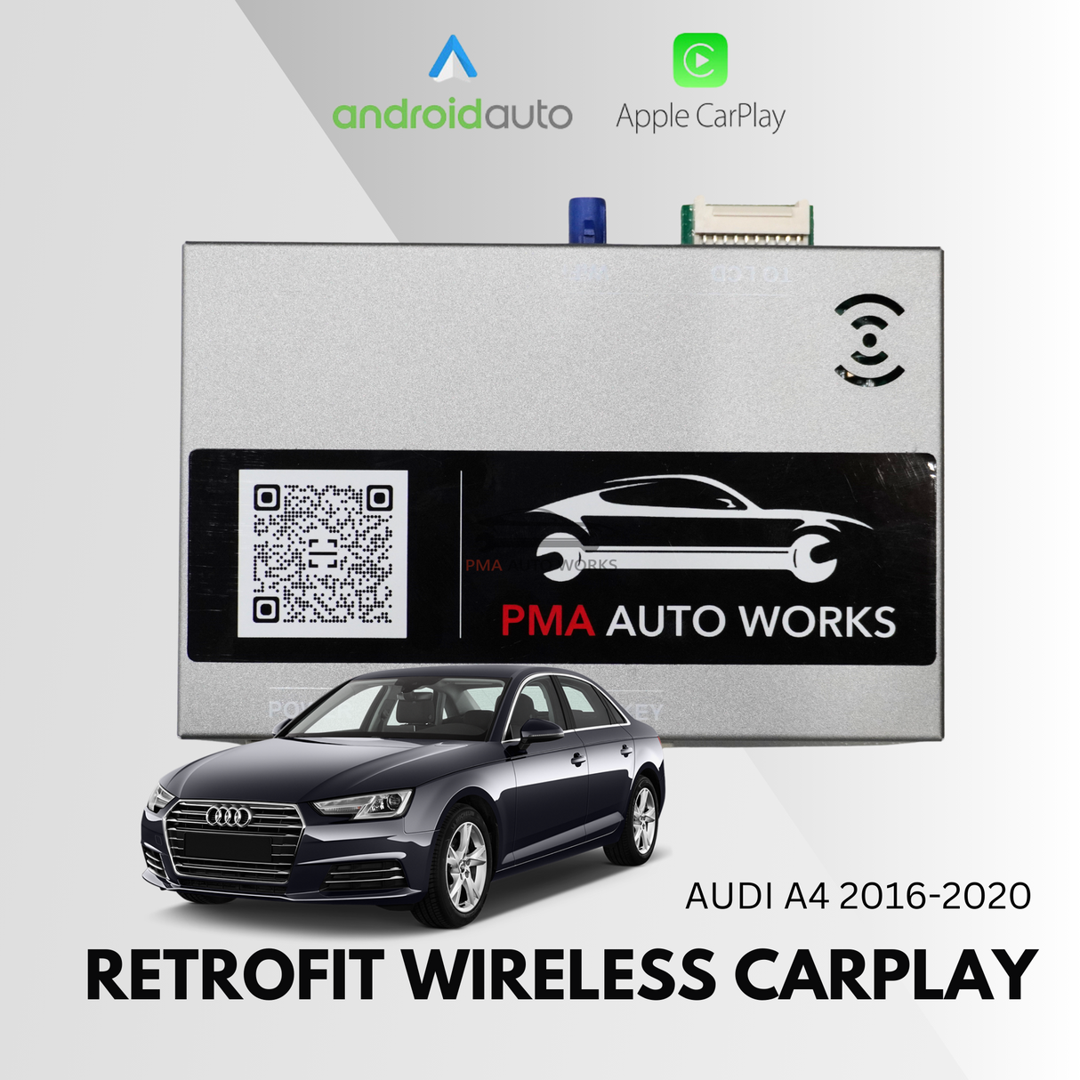 Retrofit Wireless Apple CarPlay Android Auto For AUDI A4 2016-2020