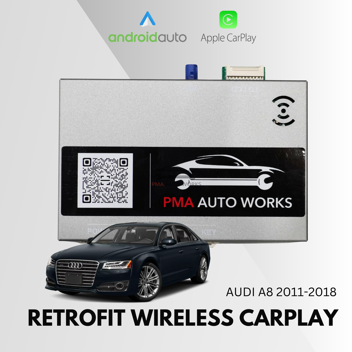 Retrofit Wireless Apple CarPlay Android Auto For Audi A8 2011-2018