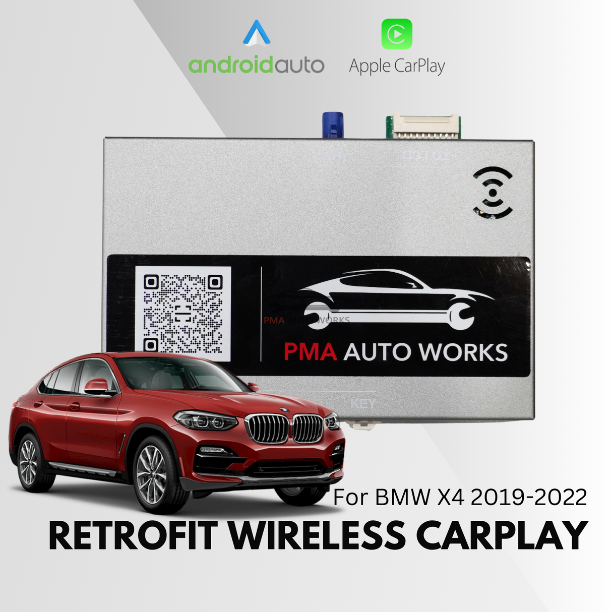 Retrofit Wireless Apple CarPlay Android Auto For BMW X4 2019-2022