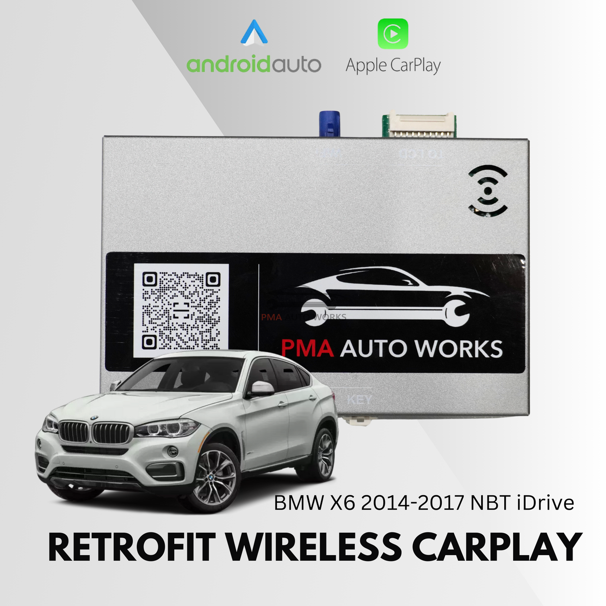 Retrofit Wireless Apple CarPlay Android Auto For BMW X6 NBT iDrive 2014-2017