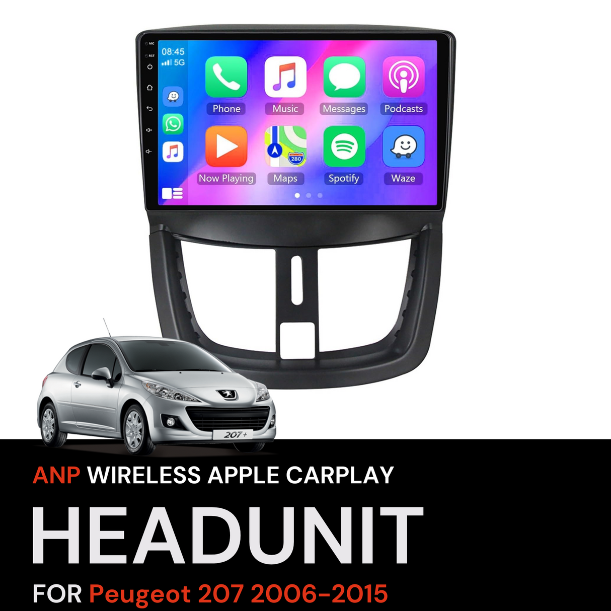 ANP Apple CarPlay Android Auto Screen For Peugeot 207 2006-2015