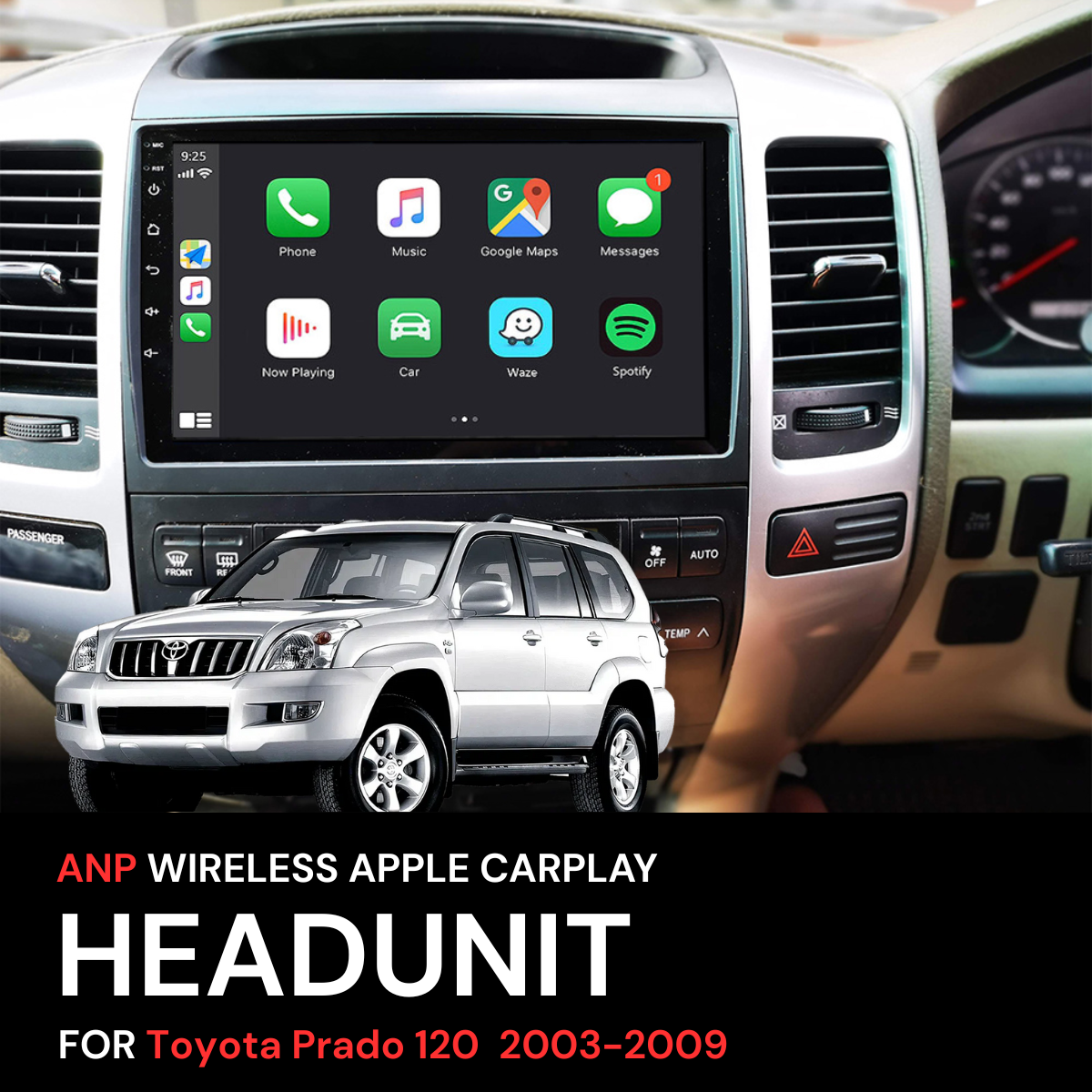 ANP Apple CarPlay Android Auto Screen For Toyota Prado 120 2003-2009