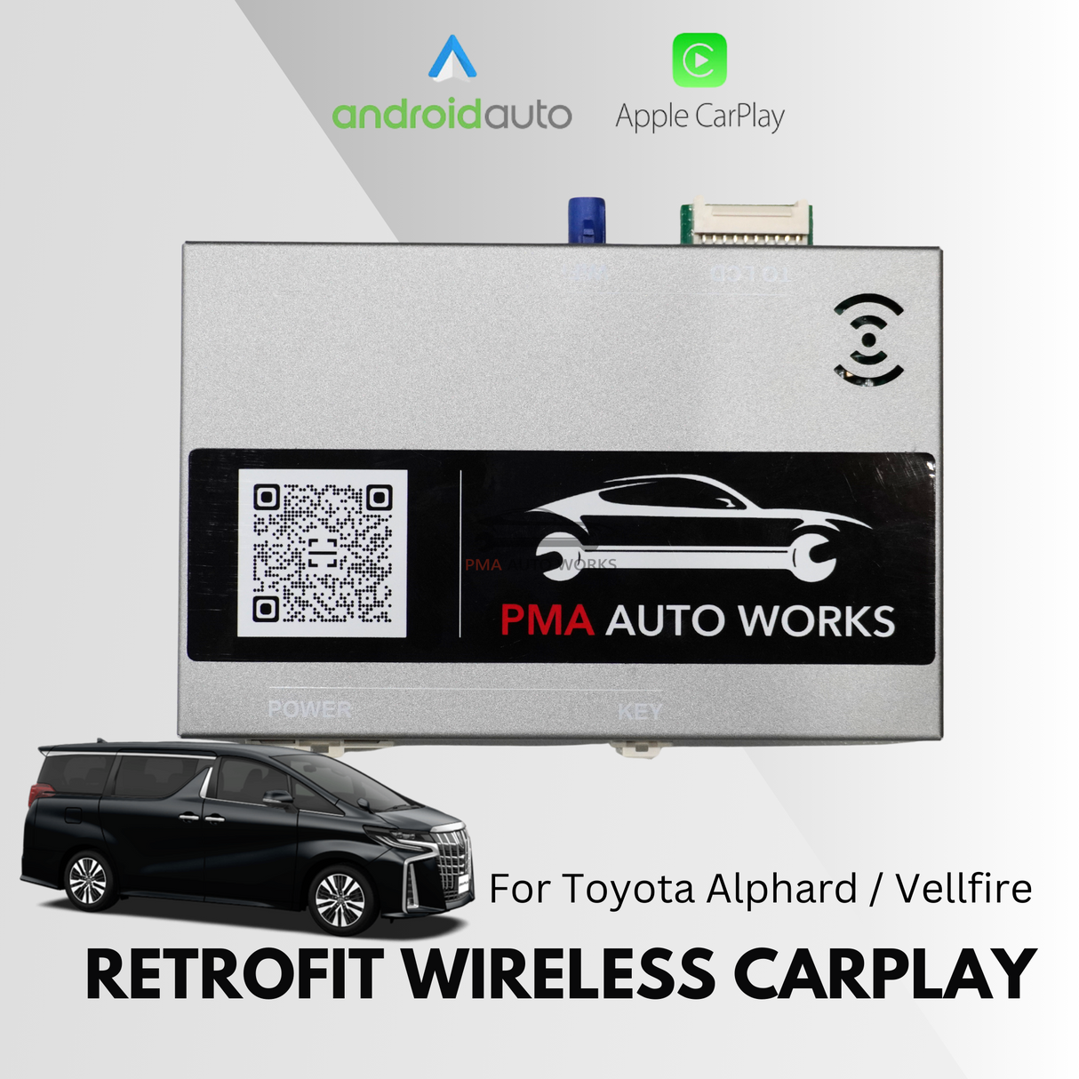 Retrofit Wireless Apple CarPlay Android Auto For Toyota Alphard / Vellfire 2017+