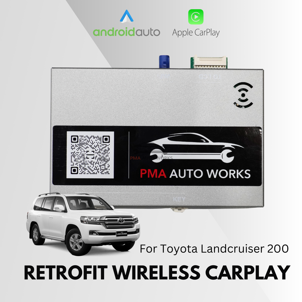 Retrofit Wireless Apple CarPlay Android Auto For Toyota Landcruiser 200