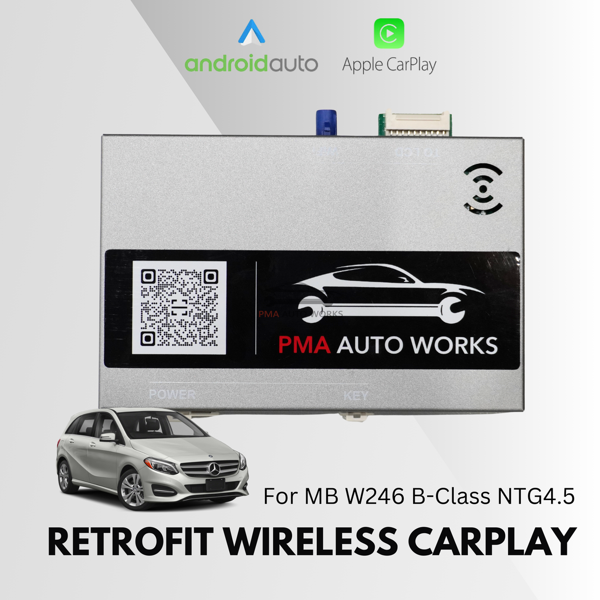 Retrofit Wireless Apple CarPlay Android Auto For Mercedes Benz W246 B-Class NTG4.5