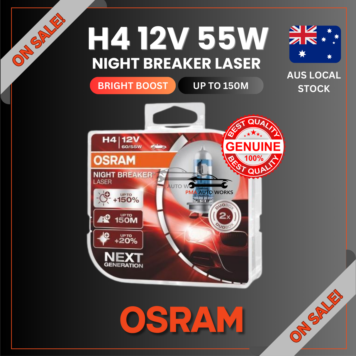 Genuine OSRAM H4 – DUO NIGHT BREAKER LASER 64193NL