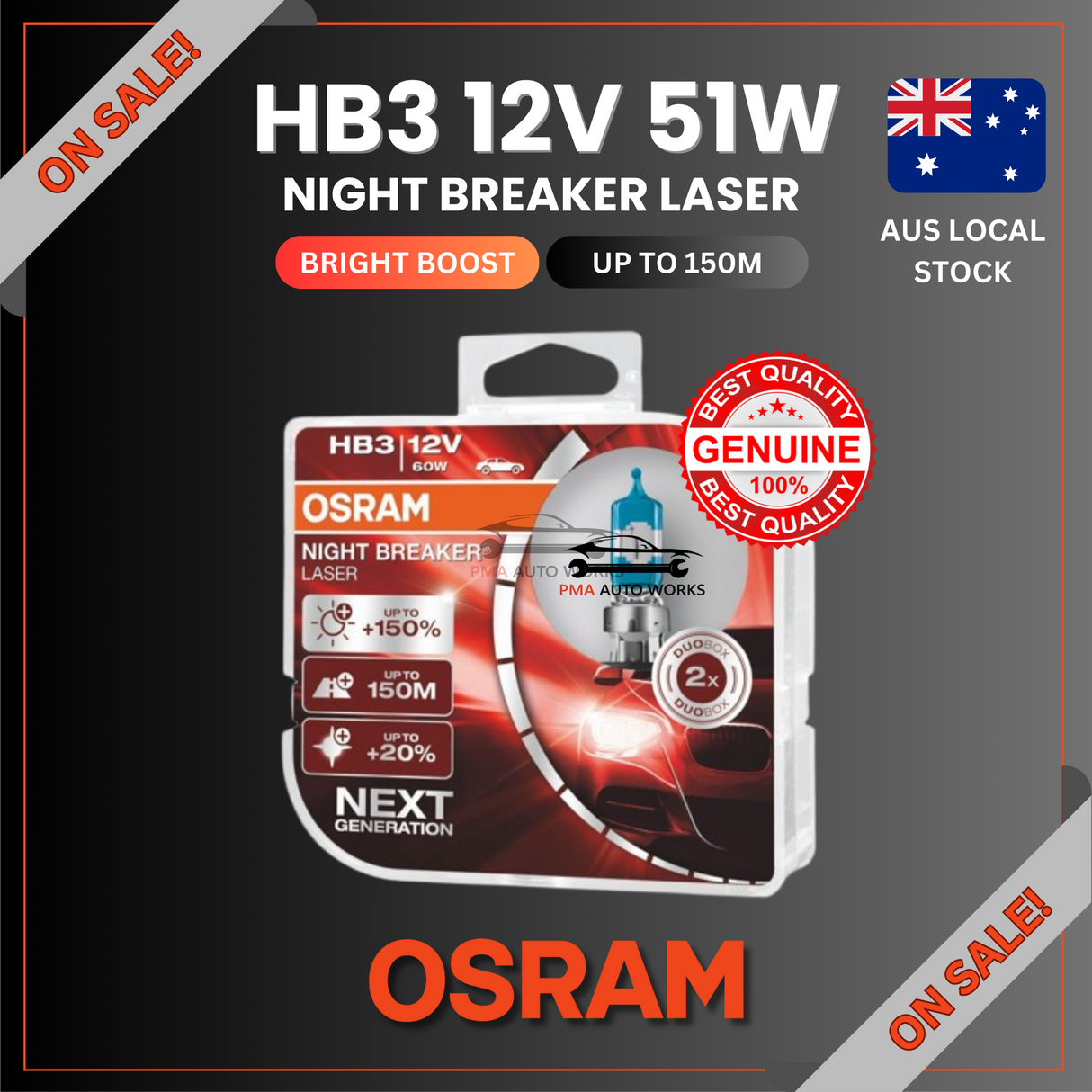 Genuine OSRAM HB3 – DUO NIGHT BREAKER LASER 9005NL