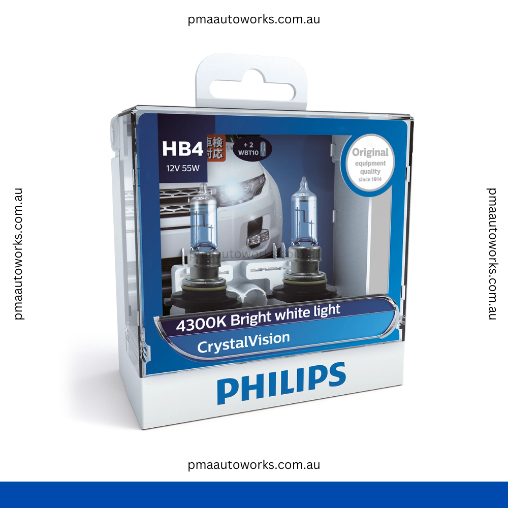 Philips HB4/9006 Crystal Vision 4300K White Halogen Bulbs