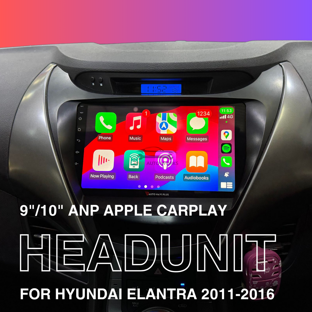 ANP APPLE CARPLAY ANDROID AUTO SCREEN FOR Hyundai Elantra 2011-2016