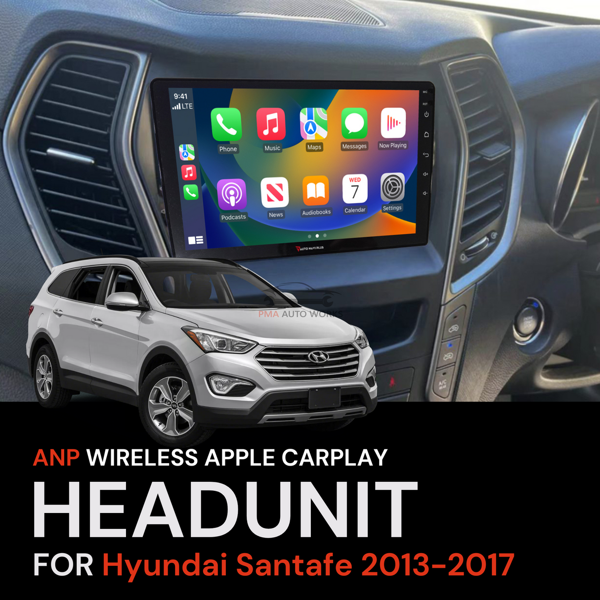 ANP Apple CarPlay Android Auto Screen For Hyundai Santafe 2013-2017