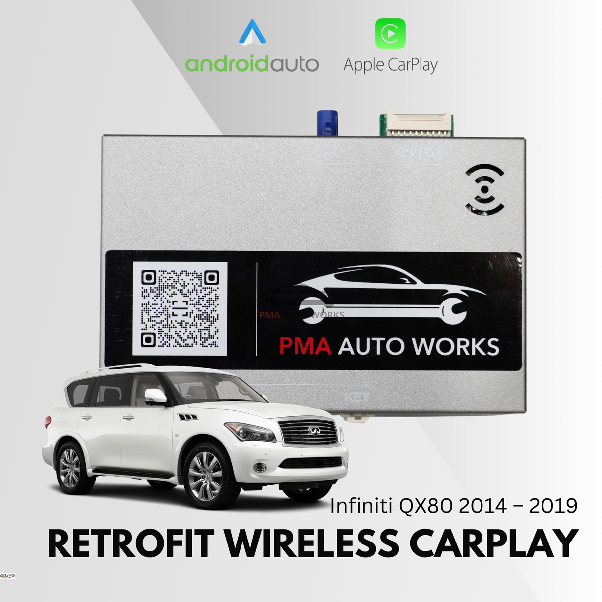 Retrofit Wireless Apple CarPlay Android Auto For Infiniti QX80 2014 – 2019