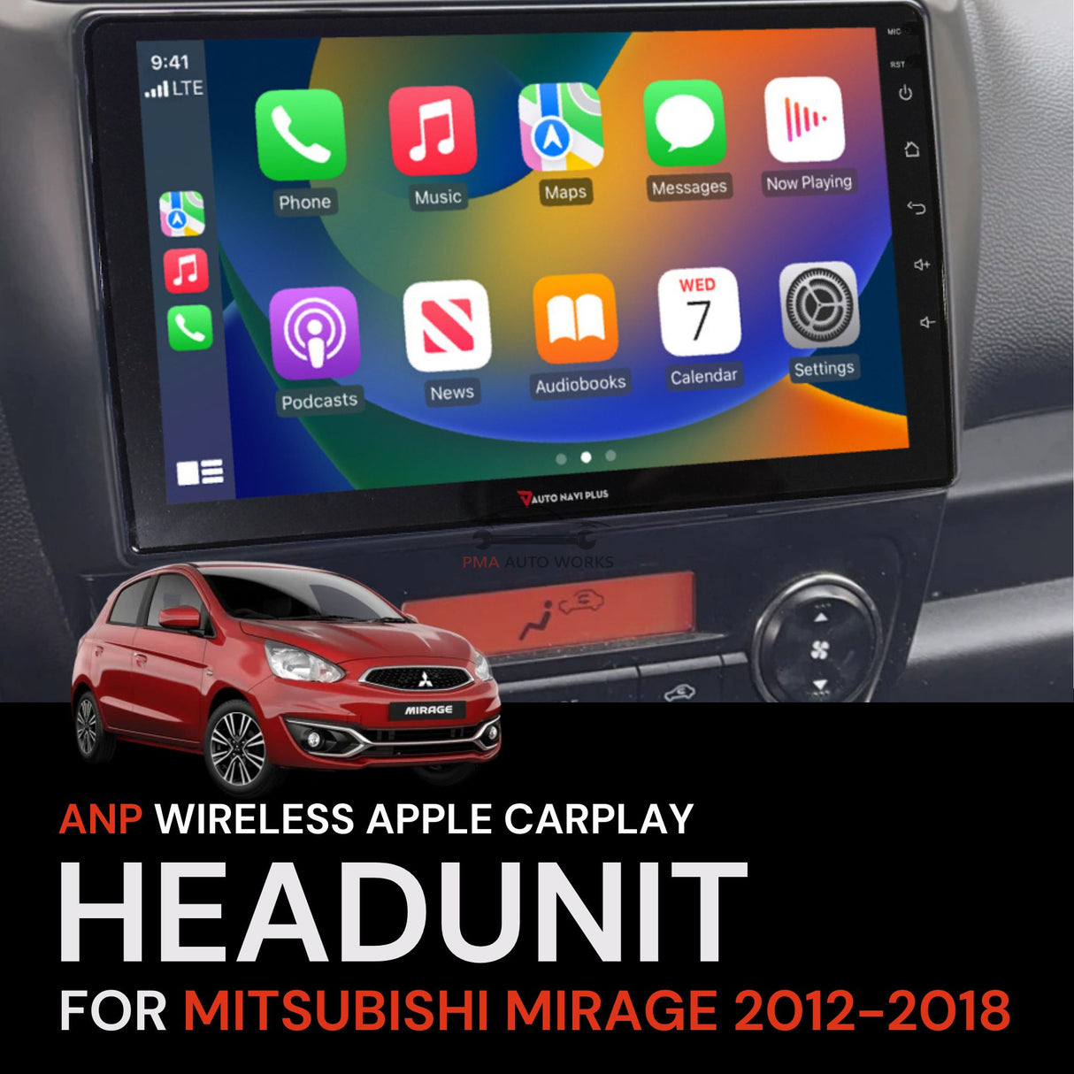 ANP Apple CarPlay Android Auto Screen For Mitsubishi Mirage 2012-2018