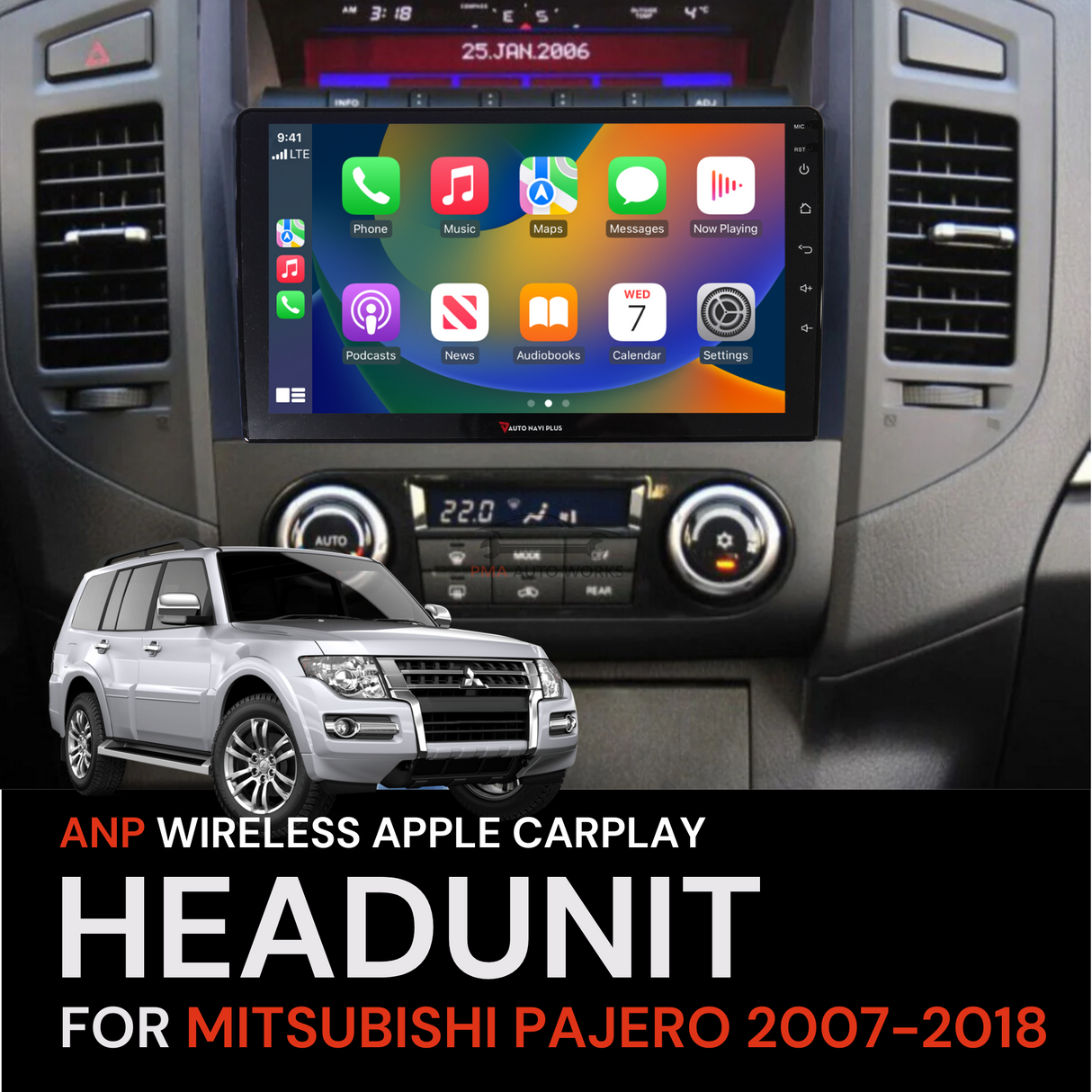 ANP Apple CarPlay Android Auto Screen For Mitsubishi Pajero 2006-2019