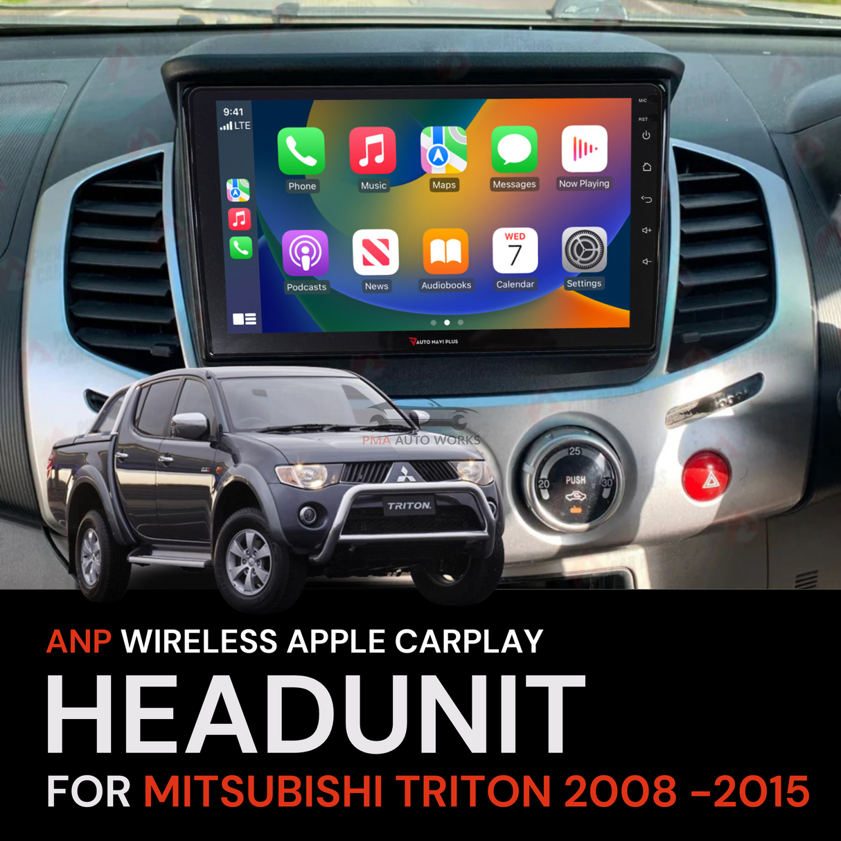 ANP Apple CarPlay Android Auto Screen For Mitsubishi Triton 2008 – 2015