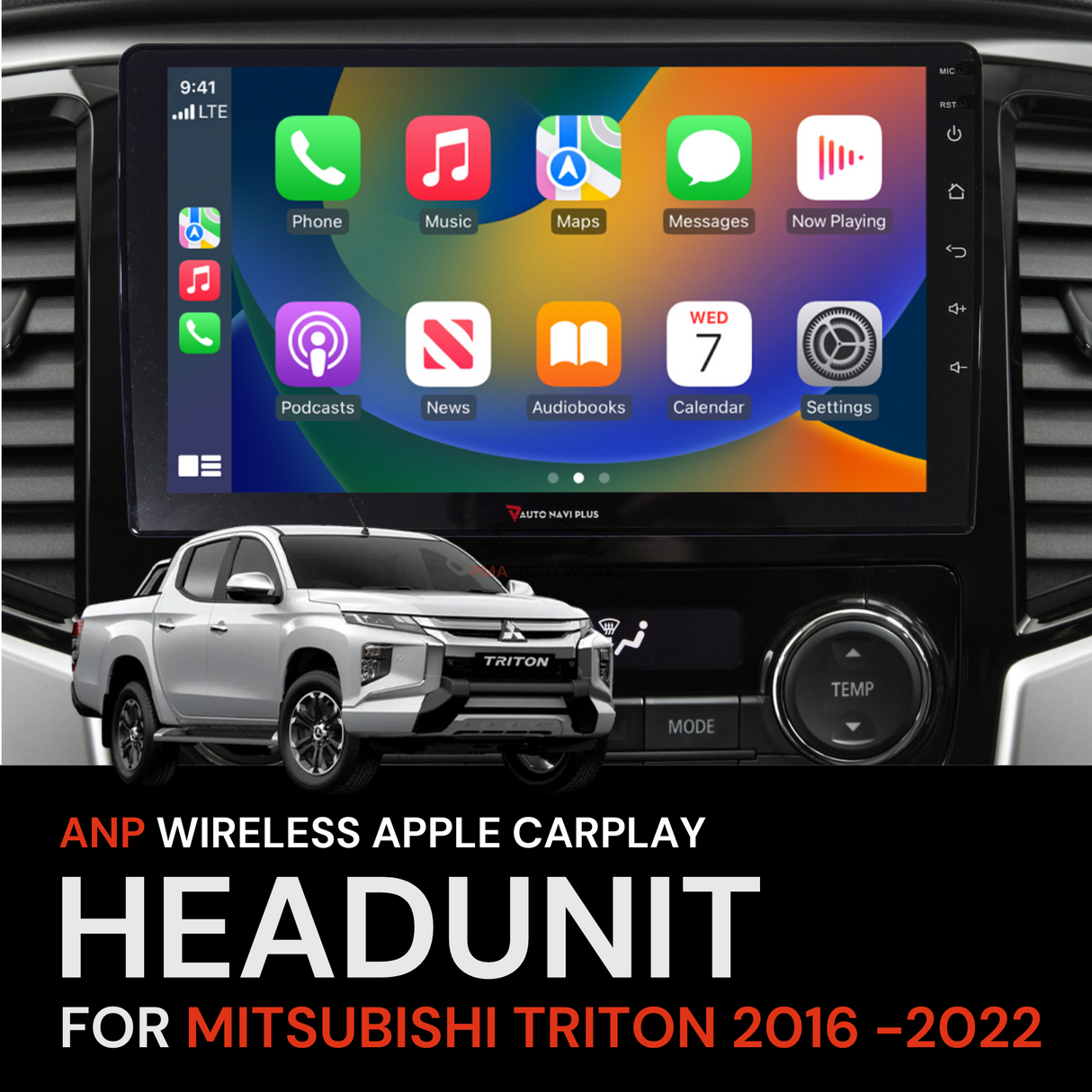 ANP Apple CarPlay Android Auto Screen For Mitsubishi Triton 2016-2022