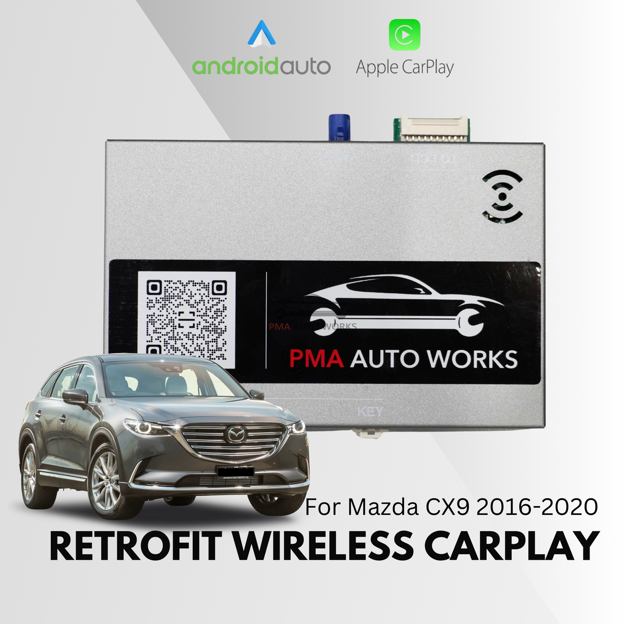 Retrofit Wireless Apple CarPlay Android Auto For Mazda CX9 2016-2020