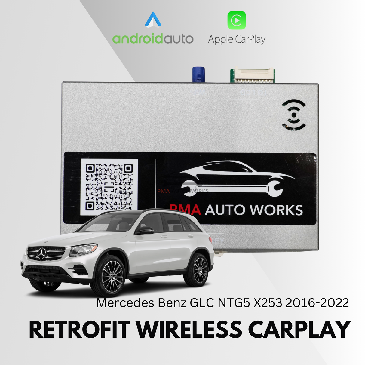 Retrofit Wireless Apple CarPlay Android Auto For Mercedes Benz GLC NTG5 X253 2016-2022