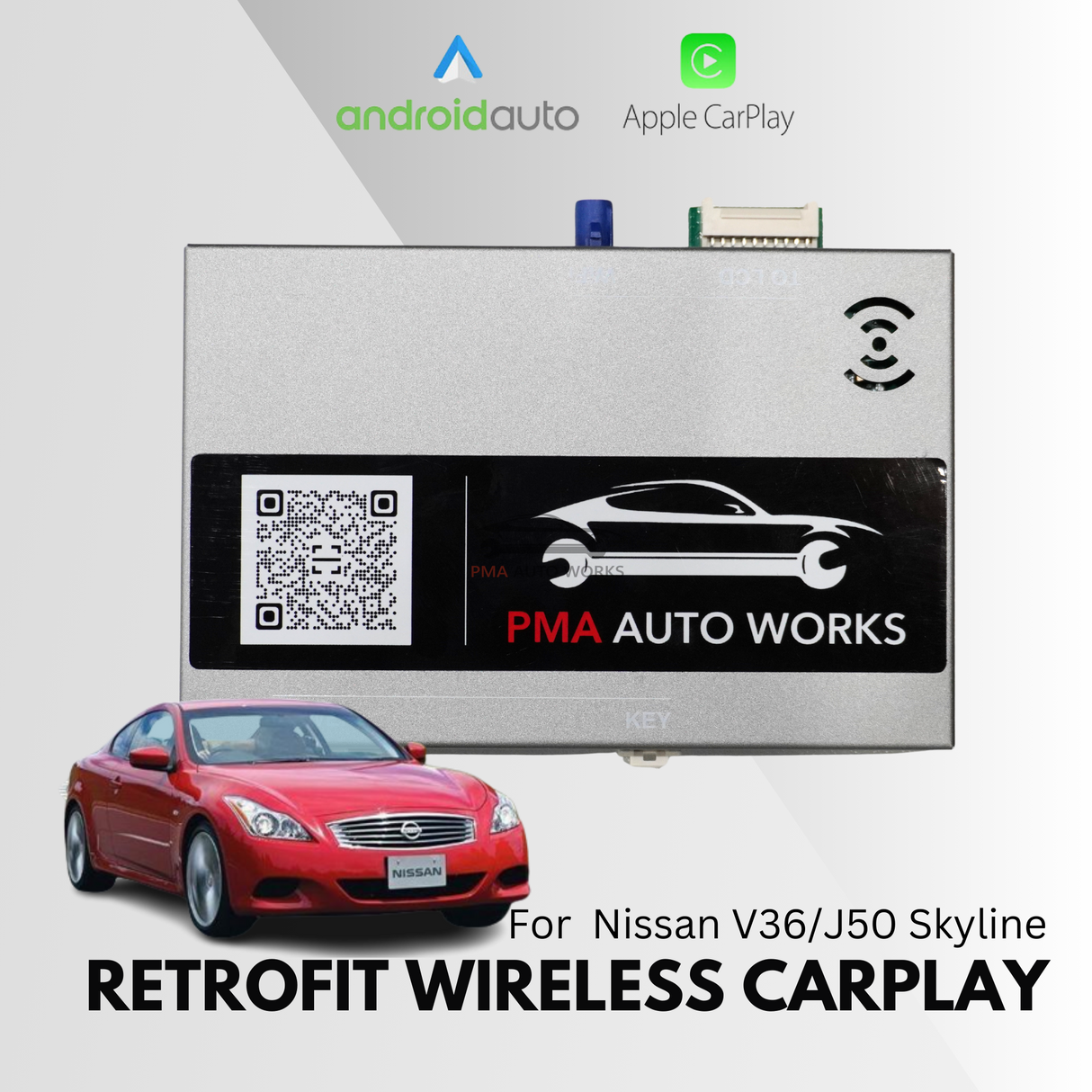 Retrofit Wireless Apple CarPlay Android Auto For Nissan V36/J50 Skyline