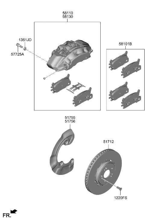 51755-DS000 COVER-FR BRAKE DISC DUST LH For Hyundai Genesis