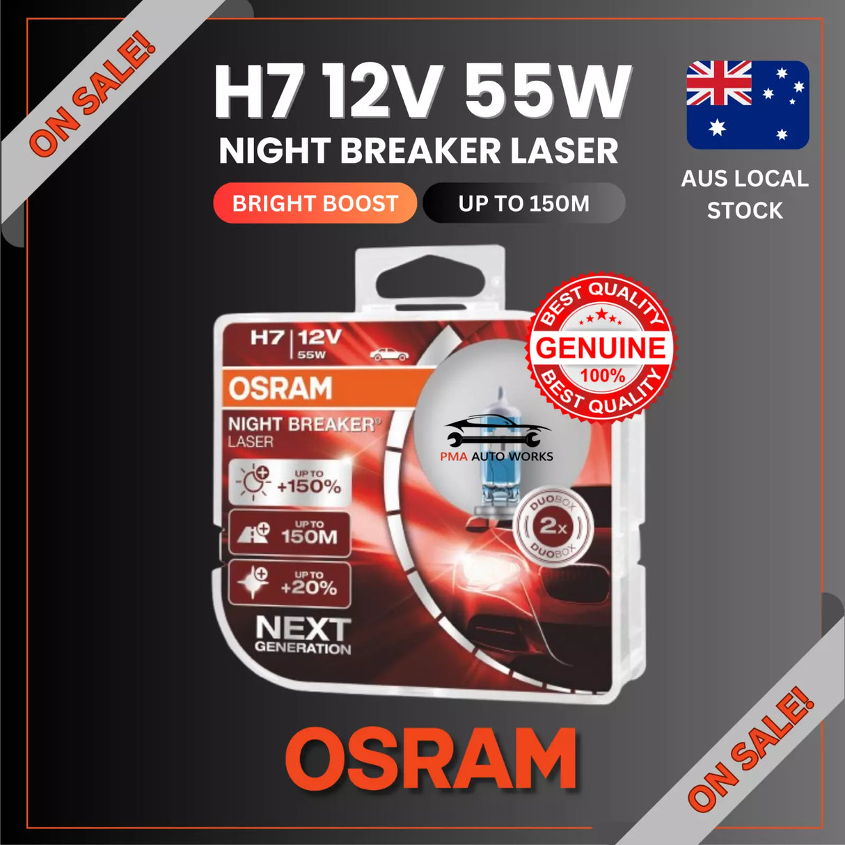 Genuine OSRAM H7 - DUO NIGHT BREAKER LASER 64210NL